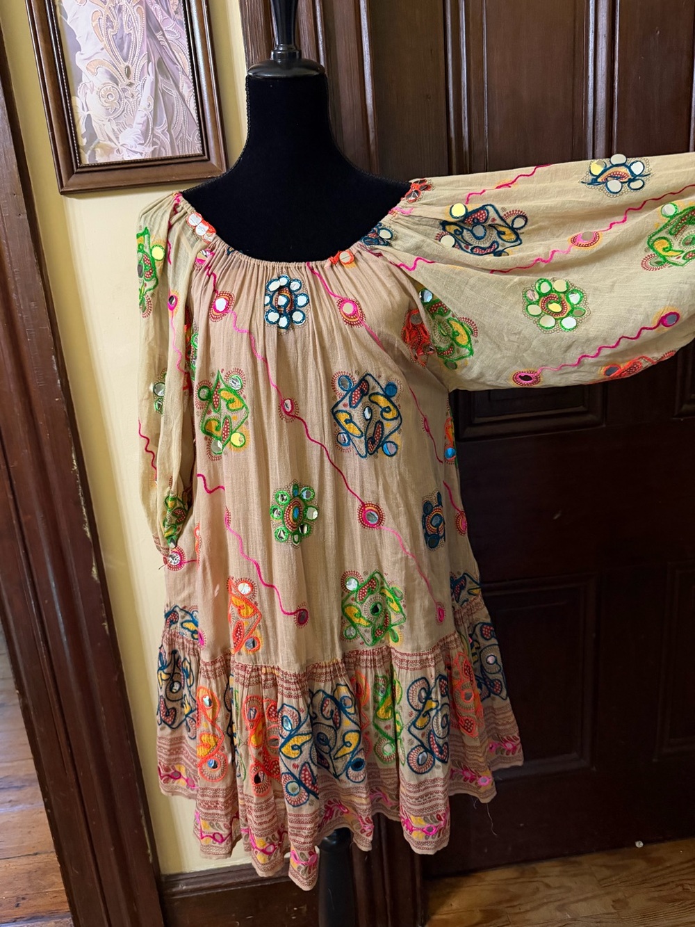 Juliet Dunn Dress Sold Out  embroidered mirrored  beach Dress 2pc S